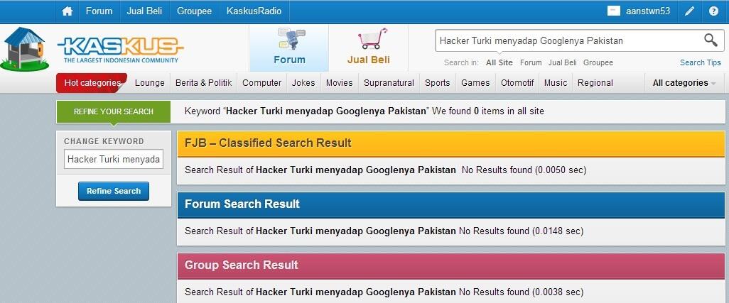 weh Hacker Turki menyadap Googlenya Pakistan &#91;yang ngaku hacker masup&#93;