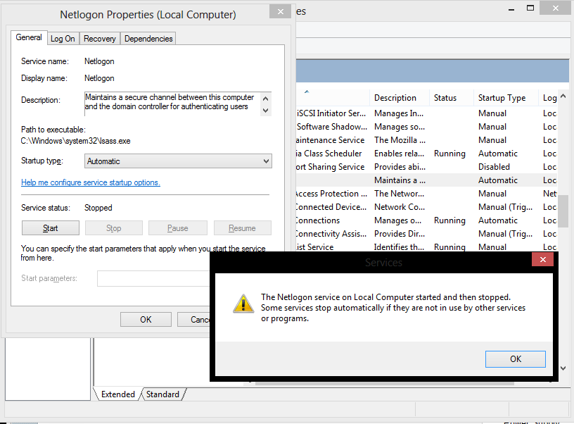 &#91;ASK&#93; Netlogon service problem windows 8