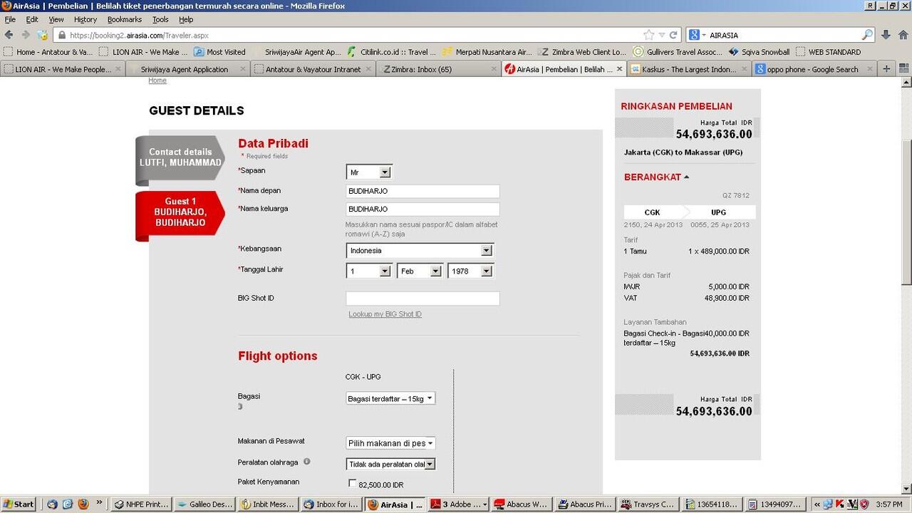 Lihat nih tiket Air Asia ane !!! ( TRAVELLER MASUP GAN )
