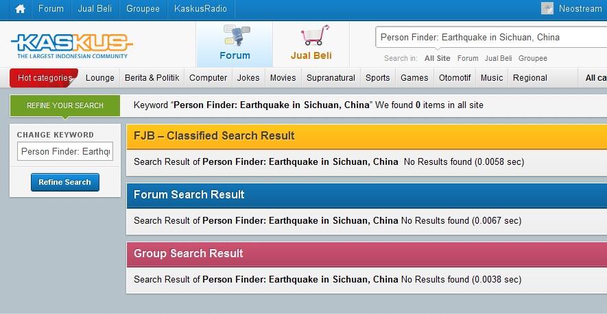 &#91;Share&#93; Person Finder: Earthquake in Sichuan, China via Google