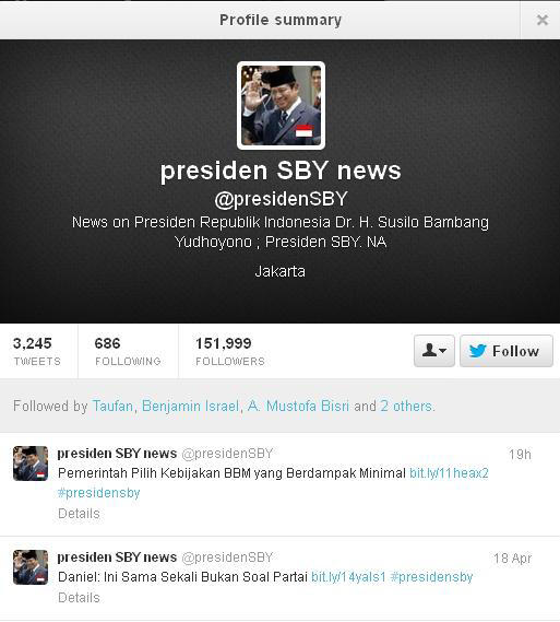 Hati-Hati, Pemilik Akun Twitter Ini Bukan SBY