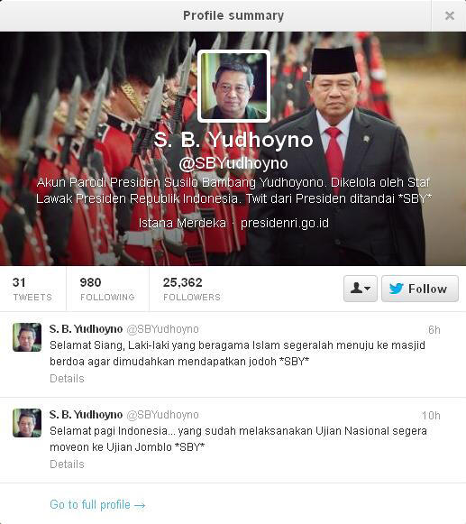 Hati-Hati, Pemilik Akun Twitter Ini Bukan SBY