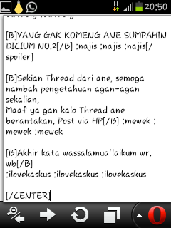 Ane posting di kaskus via hp gan,minta pendapat 
