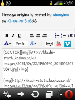 Ane posting di kaskus via hp gan,minta pendapat 