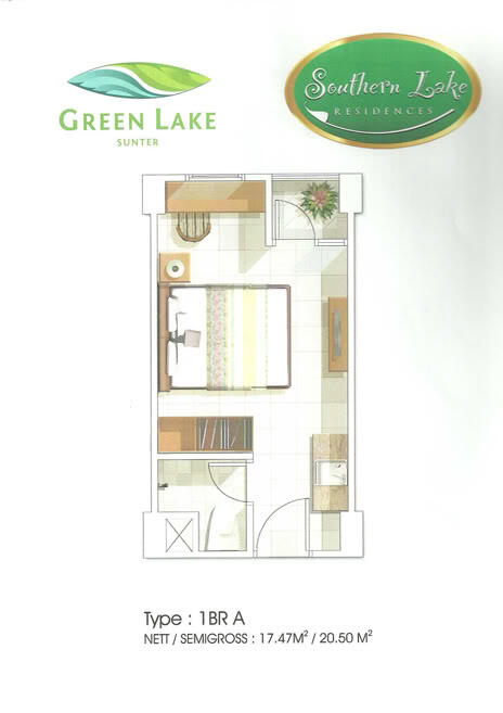 JUAL CPT Apartment Green Lake Sunter, Tipe Studio khusus buat Investasi