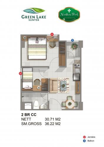 JUAL CPT Apartment Green Lake Sunter, Tipe Studio khusus buat Investasi