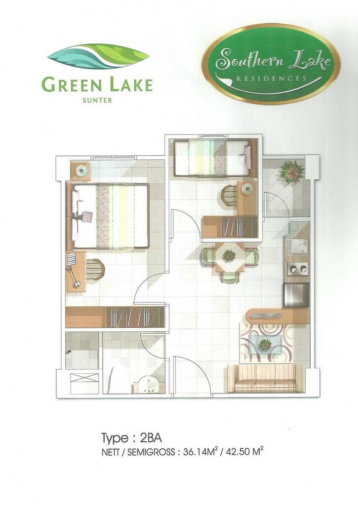 JUAL CPT Apartment Green Lake Sunter, Tipe Studio khusus buat Investasi