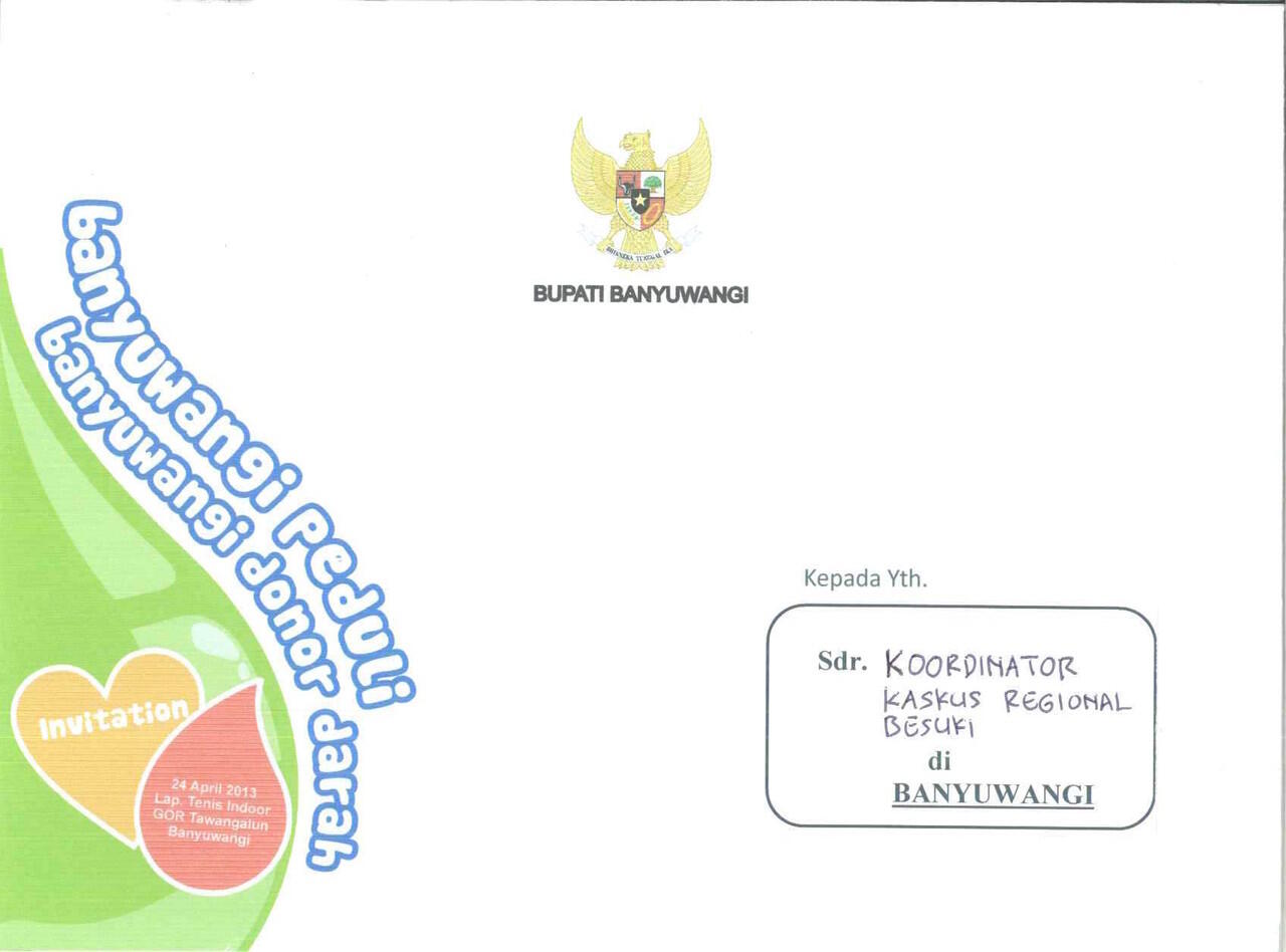 Undangan Baksos Donor Darah Kabupaten Banyuwangi KASKUS
