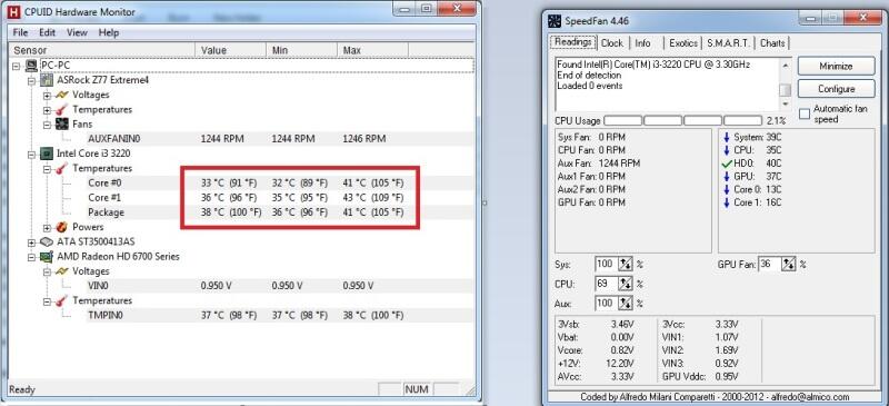 Perbedaan Suhu pada speedfan dan HW monitor