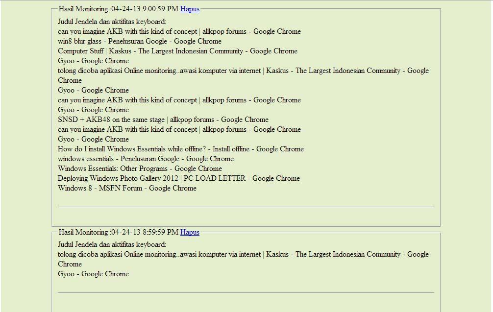 tolong dicoba aplikasi Online monitoring..awasi komputer via internet