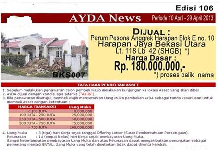 Lelang Rumah & Tanah Sitaan Bank