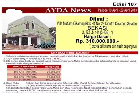 Lelang Rumah & Tanah Sitaan Bank