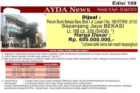 Lelang Rumah & Tanah Sitaan Bank