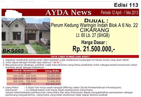 Lelang Rumah & Tanah Sitaan Bank