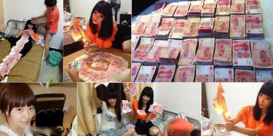Cewek Cina narsis pamer uang n barang mewah