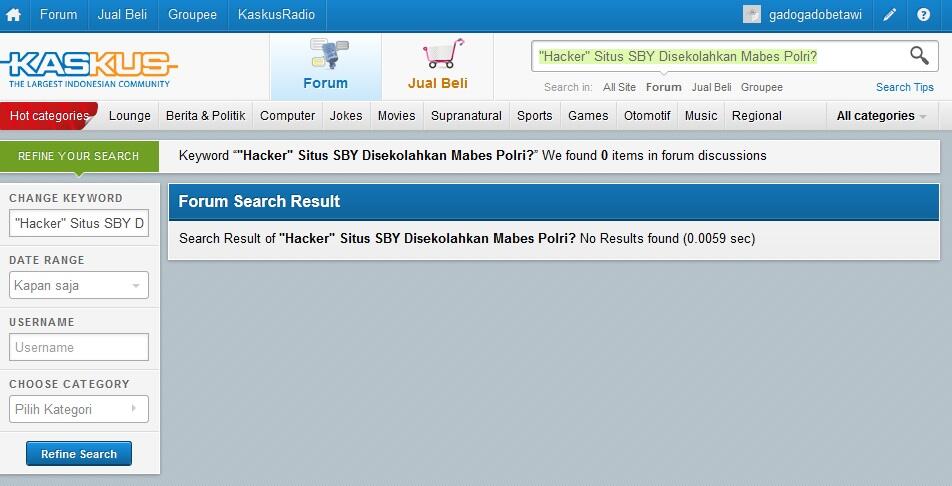 "Hacker" Situs SBY Disekolahkan Mabes Polri?