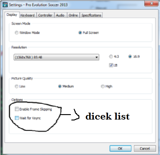 how to setting pes 2013