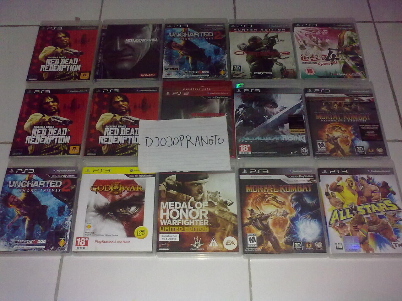 PS3 Crysis 3,Infamous,MGS 4,Uncharted 2,MOH Warfight,M.Kombat,Way O Samurai 4,GOW,RDR