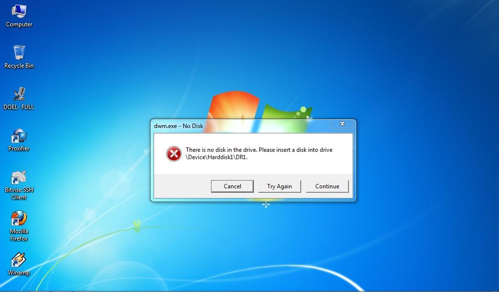 TOLONG Laptop saya selalu muncul tulisan "there is no disk in....