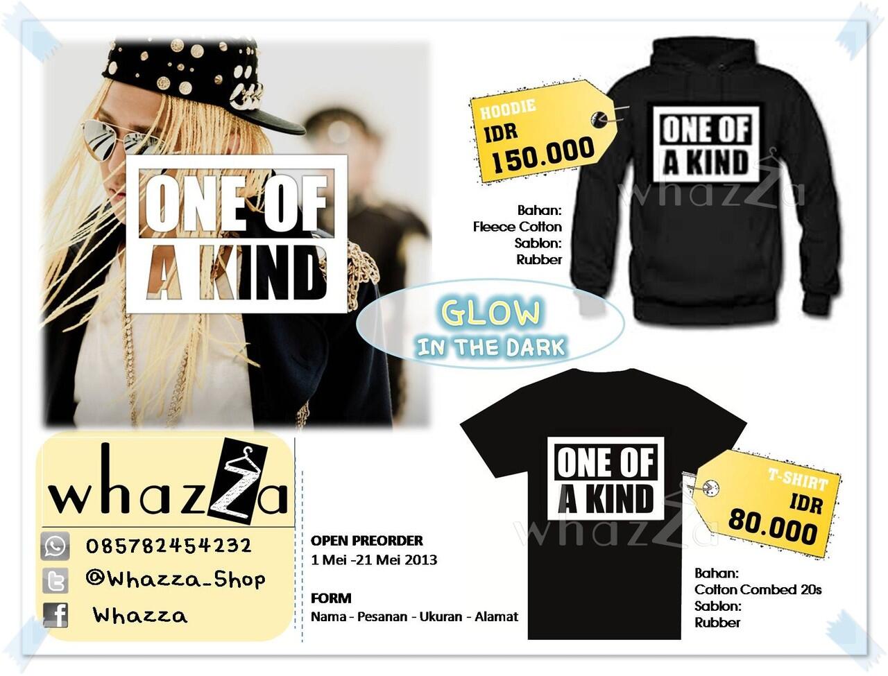 Hoodie dan Kaos ONE OF A KIND G-Dragon (Glow in the dark)
