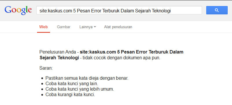 5 Pesan Error Terburuk Dalam Sejarah Teknologi