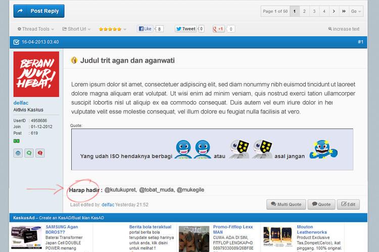 &#91;TOP&#93; Fitur Mention (Tagging System) Cocok Untuk Trit &amp; FJB 