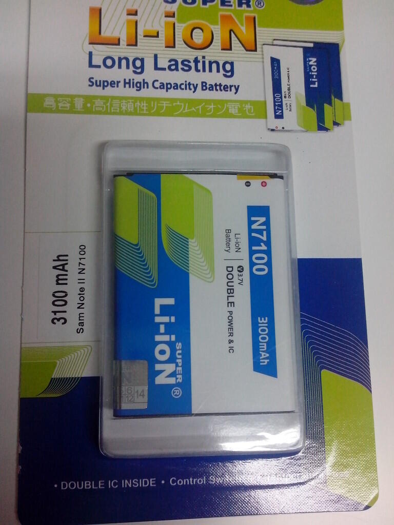 Batre | Battery | Baterai | Li-ion Double Power Galaxy Note2 N7100 *free ongkir
