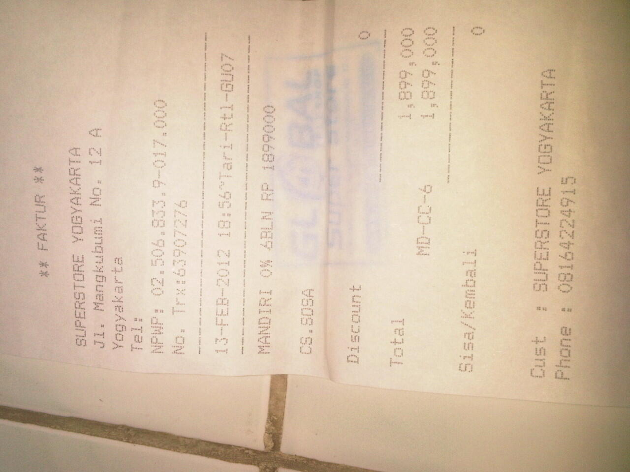 BB GEMINI 8520 white masih garansi 10 bln comtect