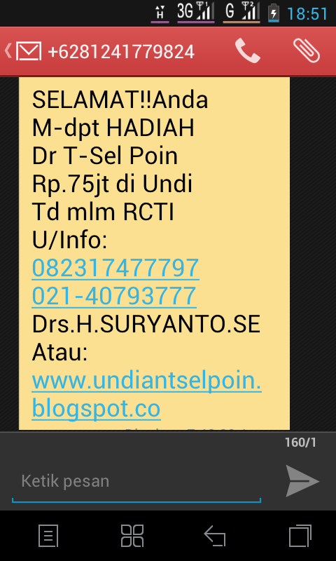 ANE DAPET SMS KAYA GINI GAN.. WOW..