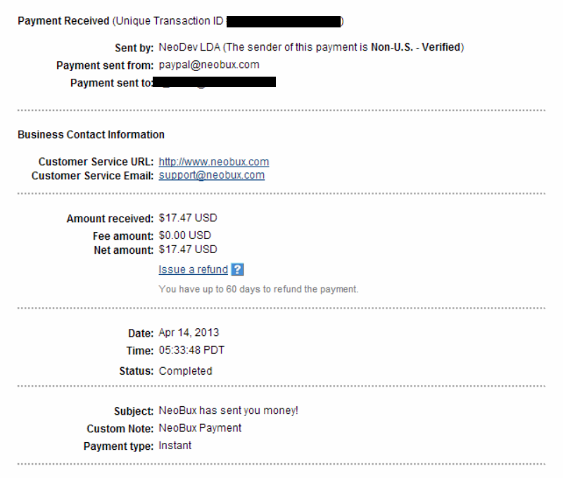 Bukti Pembayaran dari bisnis online Paid to click(PTC)