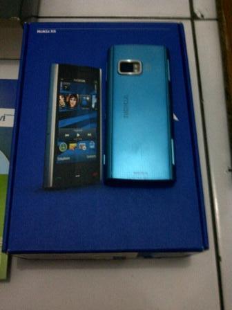 Jual santai nokia x6 8Gb azure/mulus murah fullset