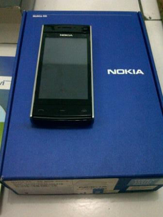 Jual santai nokia x6 8Gb azure/mulus murah fullset