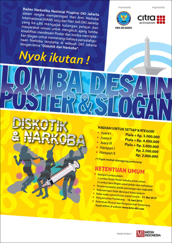 NYOK IKUTAN LOMBA DESAIN POSTER &amp; SLOGAN DARI BNNP