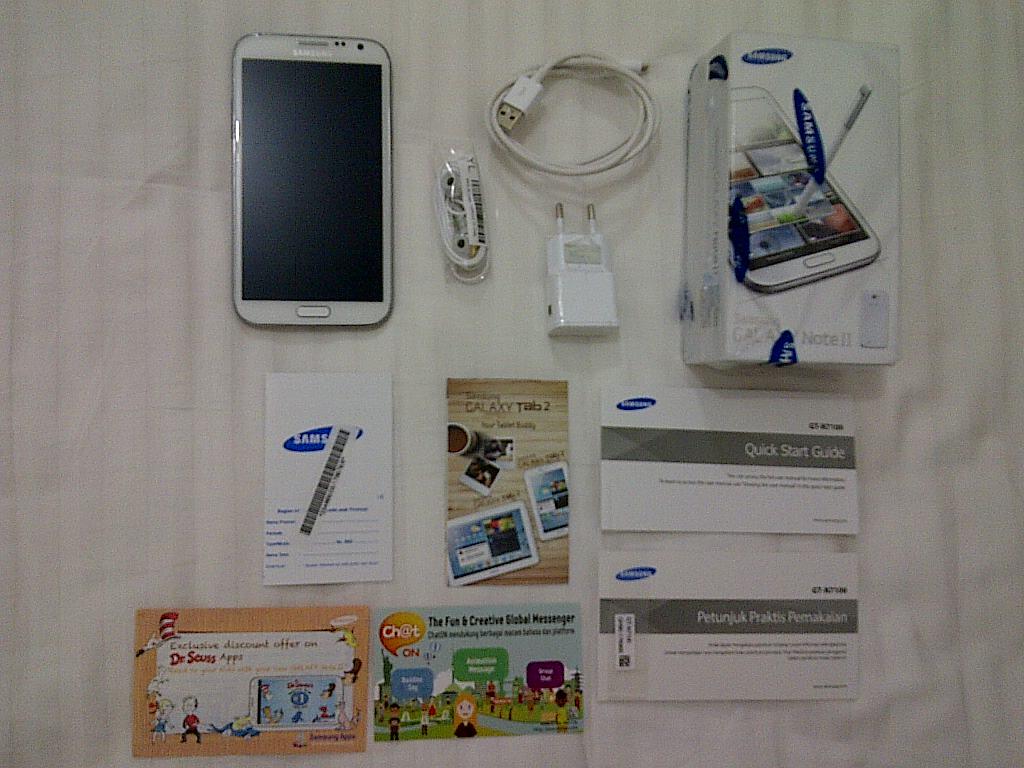 jual hp samsung galaxy note2 N7100 putih bekas 99,9% mulus seperti baru jarang pake