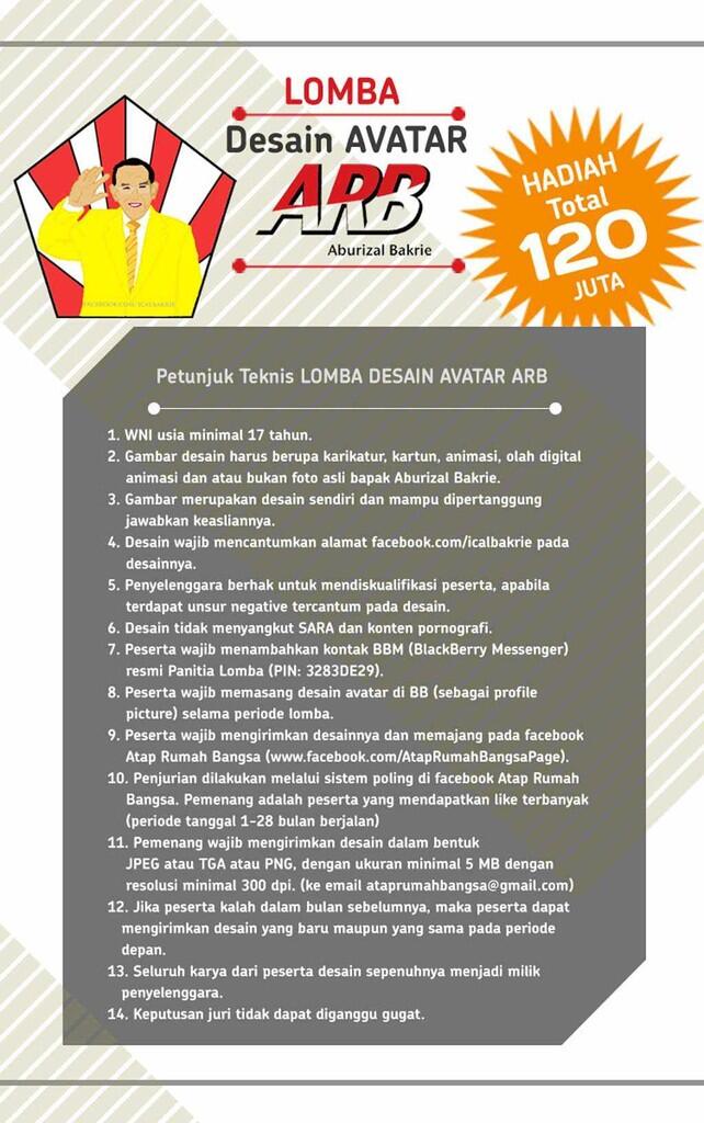 Lomba Desain Avatar ARB Berhadiah Puluhan Juta