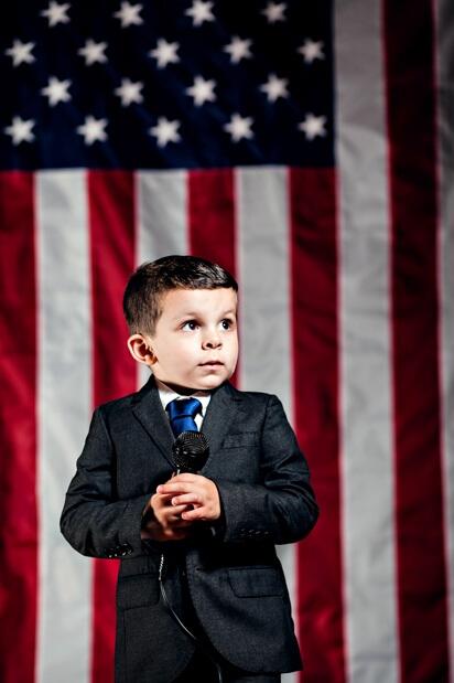 Foto Anak Kecil Yang Berkampanye Menjadi Presiden