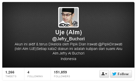 Awas Gan Ketipu sama Akun Twitter Alm. Uje Yang Palsu