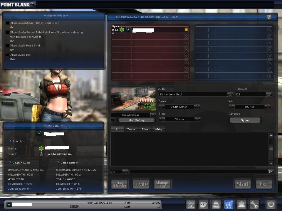 DIJUAL CHAR POINT BLANK + CLAN SPEARHEAD