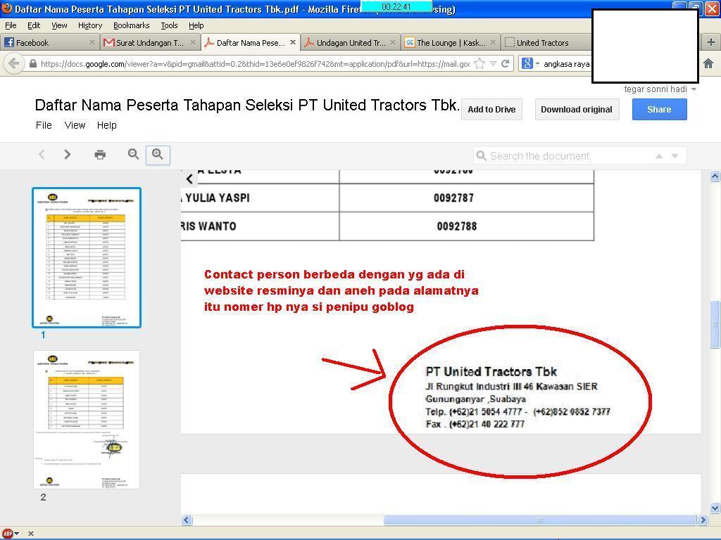 HATI² UNTUK AGAN AGAN YG PERNAH MELAMAR KERJA KE &#91;U&#93;PT. UNITED TRACTORS TBK