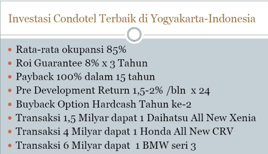 Jogjakarta Adalah tempat Investasi Terbaik Ke2 di indonesia setelah bali