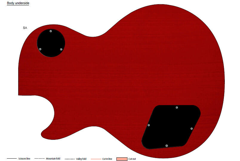 tutorial seni papercraft gitar listrik full gambar