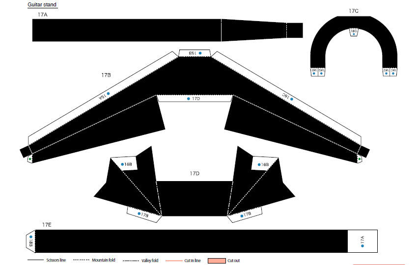 tutorial seni papercraft gitar listrik full gambar