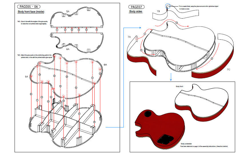 tutorial seni papercraft gitar listrik full gambar