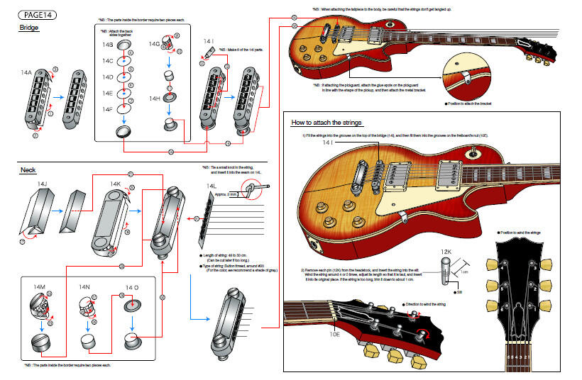 tutorial seni papercraft gitar listrik full gambar