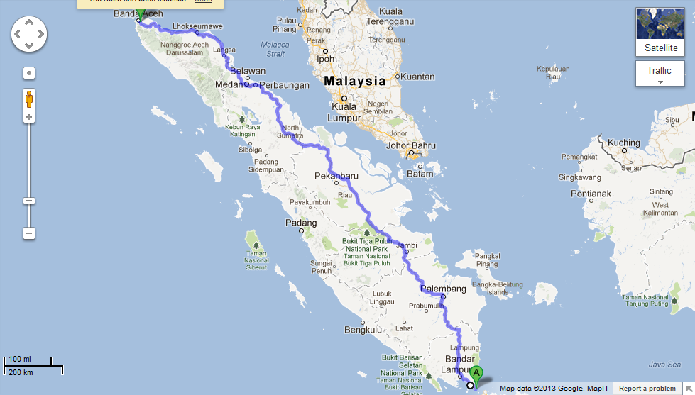 Jalan Terpanjang di Indonesia versi Google Maps