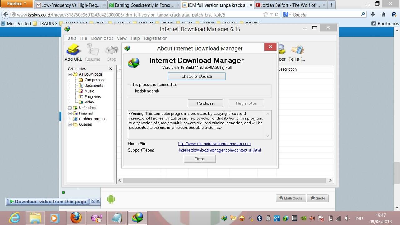 IDM full version tanpa crack atau patch?? bisa kok!!