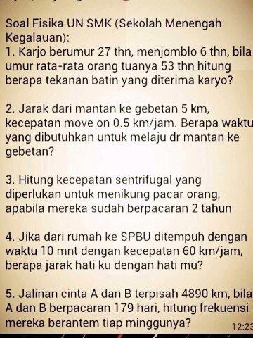 Soal UN Fisika SMK Silahkan Di Kerjakan,gan... 