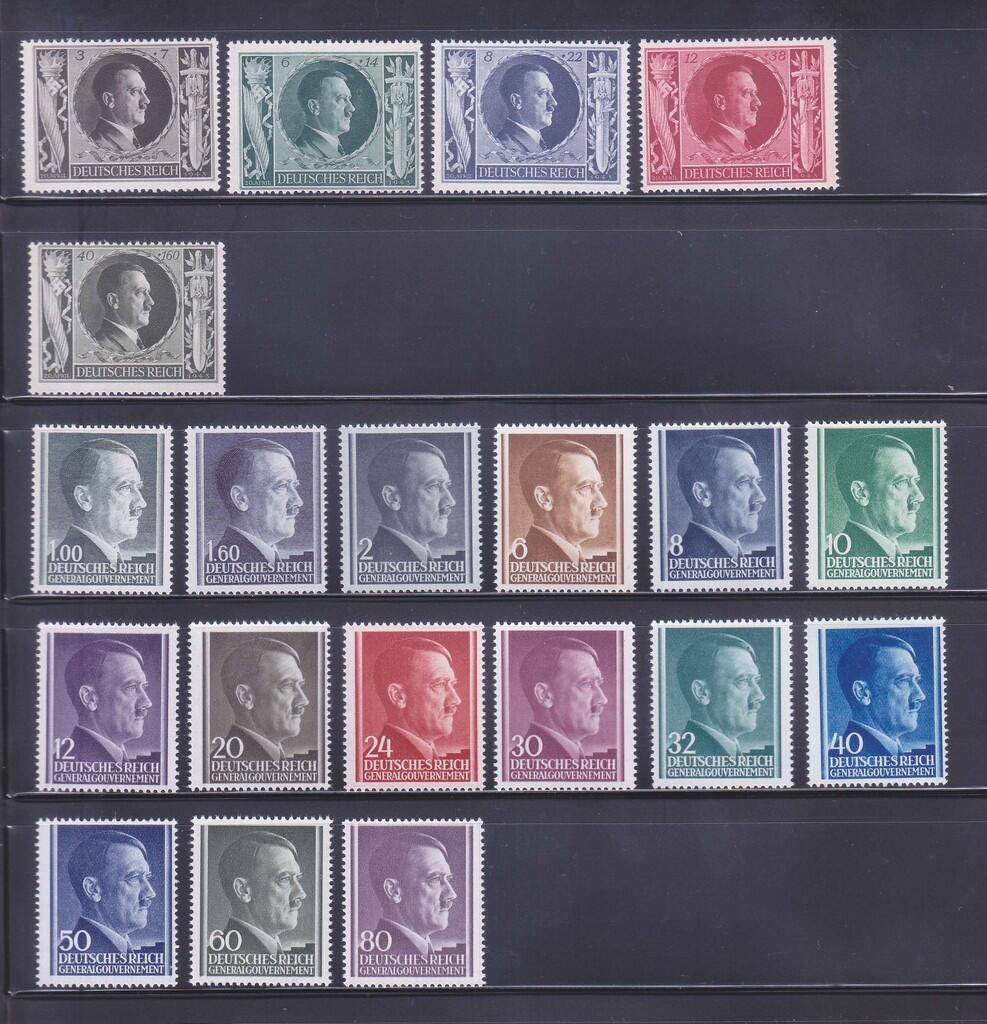 PERANGKO JERMAN WW2 DEUTSCHES REICH 1943 HITLER 2 SET MNH OG