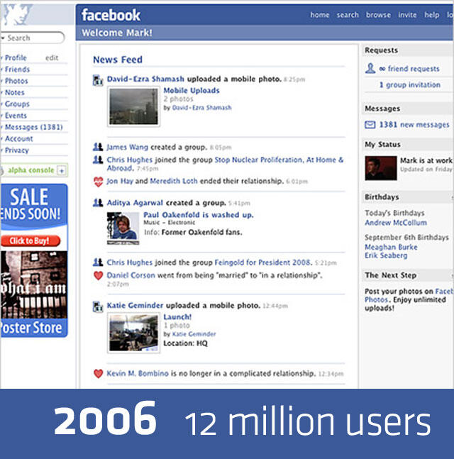 Evolusi Tampilan Facebook