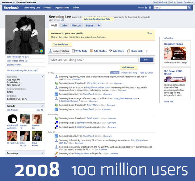 Evolusi Tampilan Facebook
